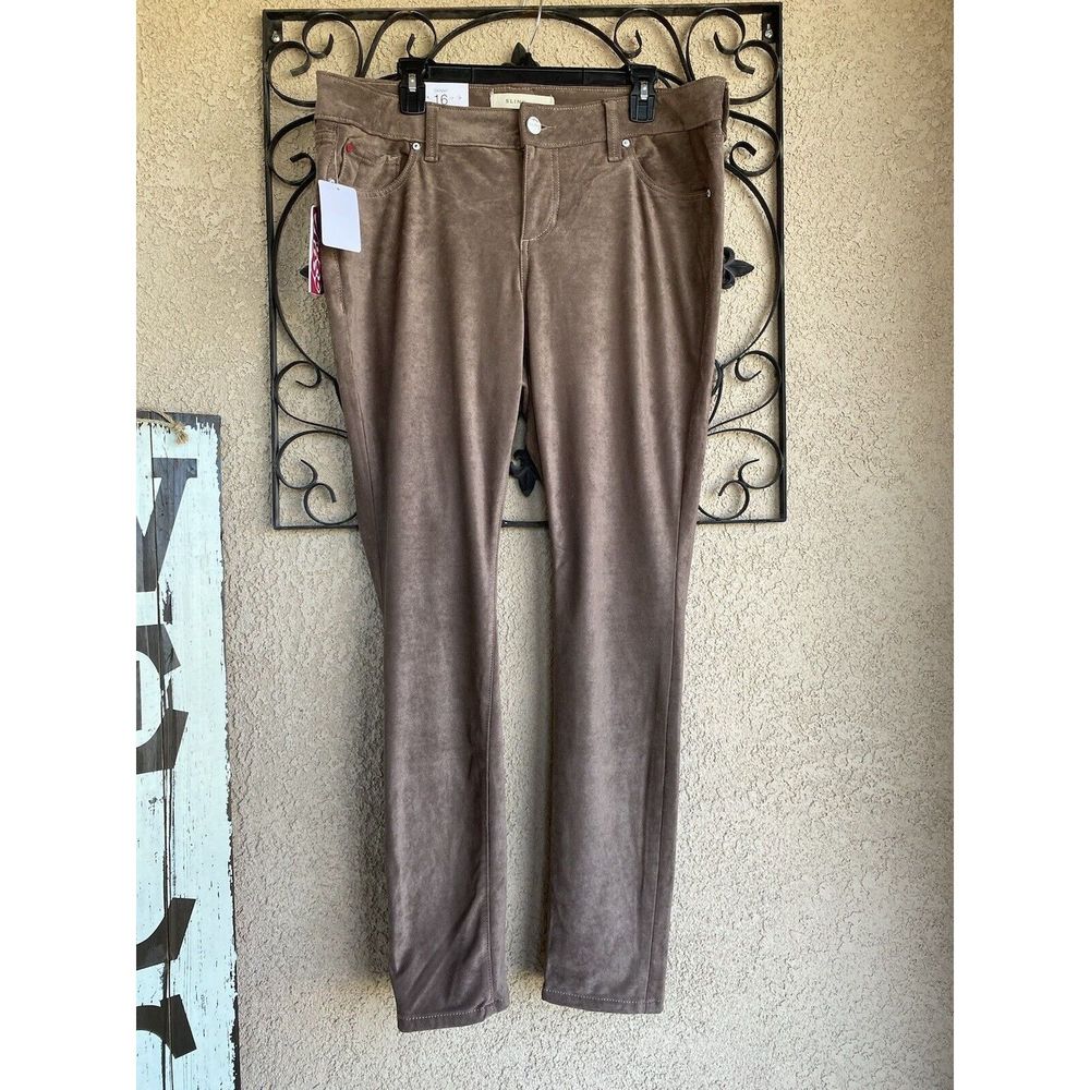 Women's Skinny Pants in Brown - Picture 2 of 10